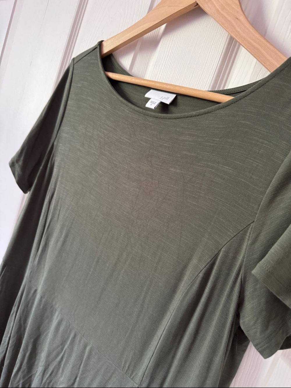 J. Jill Olive Green Short-Sleeve Maxi Dress - Picture 2 of 6